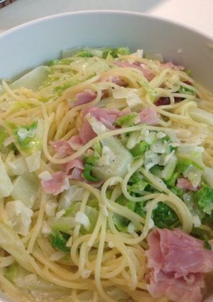 白菜と生ハムのクリームパスタ-レシピのメイン写真