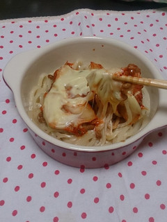 うどんde納豆キムチグラタン-レシピのメイン写真