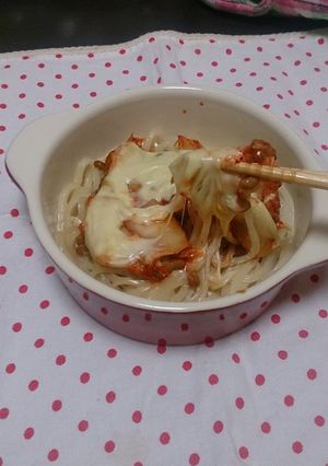うどんde納豆キムチグラタン-レシピのメイン写真