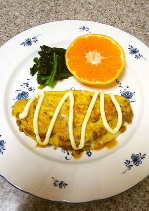 簡単！納豆オムレツ-レシピのメイン写真