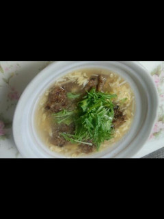 蓮根入り肉団子のせスープ♪中華風-レシピのメイン写真