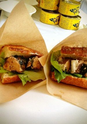 「ÇaVa缶」で作る。絶品さばサンド。-レシピのメイン写真
