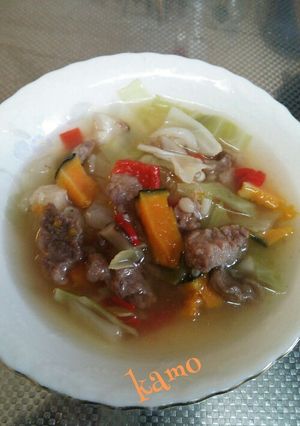 いぬ飯　在庫野菜でスープ-レシピのメイン写真