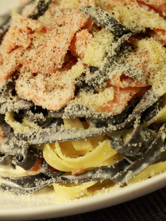 サーモンのパスタでいただきますw-レシピのメイン写真