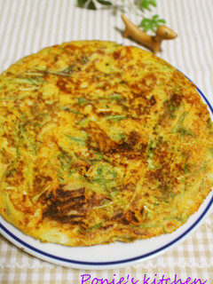 長芋とキムチとチーズと水菜のふわふわ焼き-レシピのメイン写真