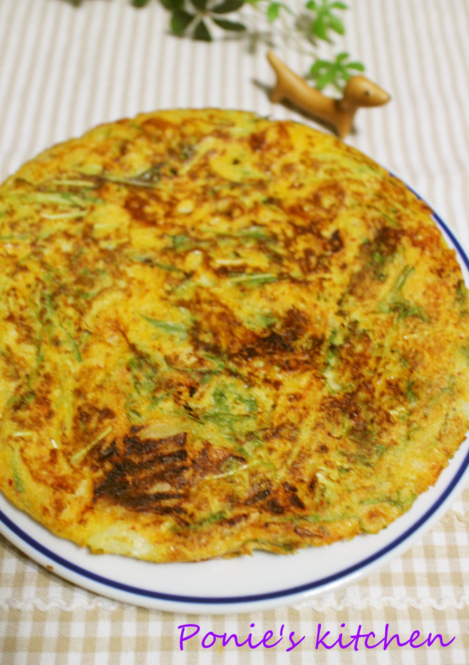 長芋とキムチとチーズと水菜のふわふわ焼き-レシピのメイン写真