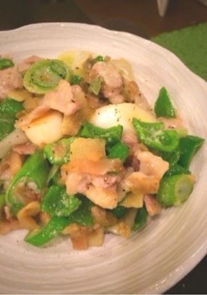 旨味たっぷり搾菜と豚肉のチーズ炒め-レシピのメイン写真