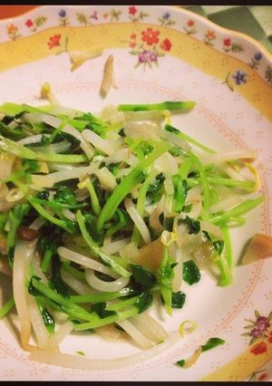 五分で!豆苗のさっぱり生姜炒め-レシピのメイン写真