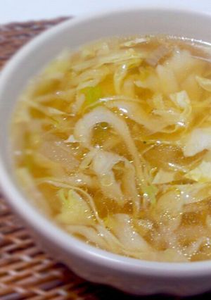 鶏皮の茹で汁で野菜スープ-レシピのメイン写真