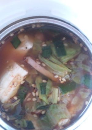 楽チン♪スープジャーで☆豆腐チゲスープ♪-レシピのメイン写真