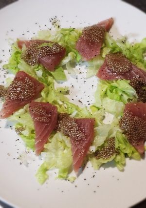 サルバチアソースでマグロのカルパッチョ-レシピのメイン写真