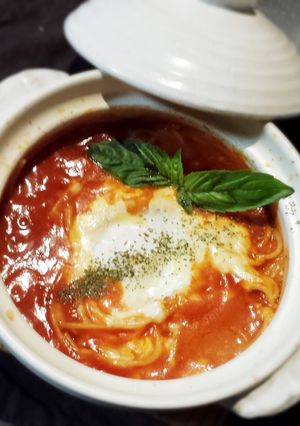 鍋焼きトマトスパ-レシピのメイン写真