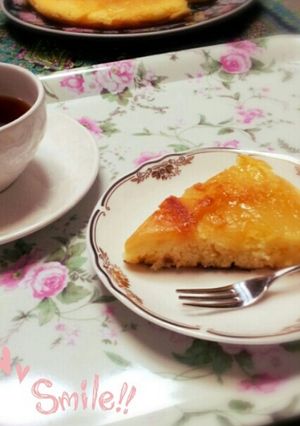 フライパン&HMでりんごと桃のパンケーキ-レシピのメイン写真