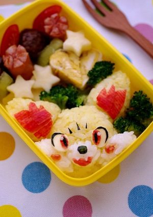 フォッコの立体おにぎりポケモンキャラ弁当-レシピのメイン写真