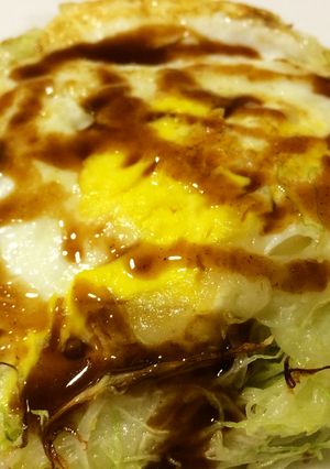 キャベツ卵だけのお好み焼き？！-レシピのメイン写真