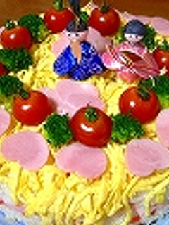 超簡単♪雛ケーキ寿司(06.03.03)-レシピのメイン写真