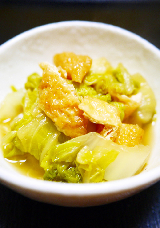 水なしで作れる！白菜と油揚げの甘辛煮-レシピのメイン写真