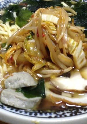 電子レンジで野菜満載インスタントラーメン-レシピのメイン写真