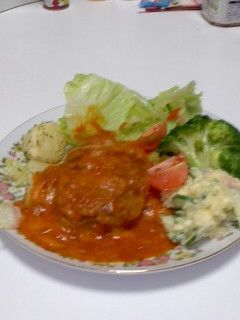 トマトソース煮込みハンバーグ-レシピのメイン写真