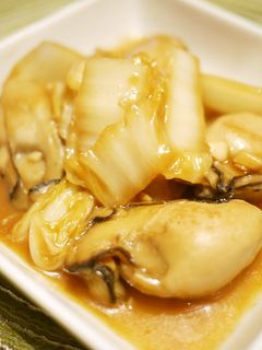 あっという間!牡蠣と白菜の黒酢旨煮!-レシピのメイン写真