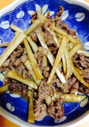 牛肉としゃっきりゴボウの炒め煮-レシピのメイン写真