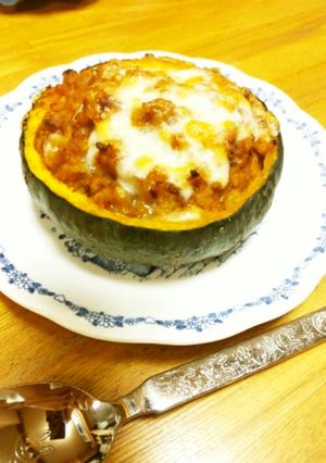 丸ごとかぼちゃdeピザごはん(^^)-レシピのメイン写真
