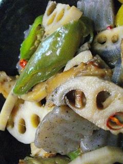 蓮根とコンニャクのめんつゆ炒め-レシピのメイン写真