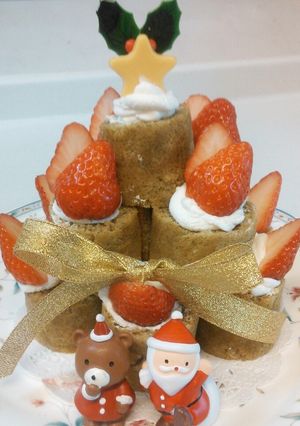 青汁ロールケーキタワー☆HMで簡単！-レシピのメイン写真