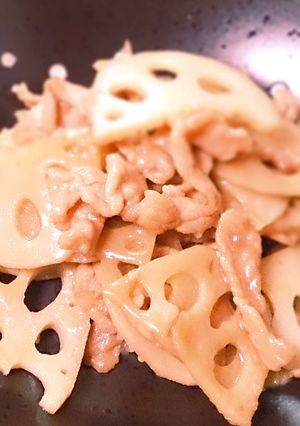 ノンオイル！レンコンと豚肉の甘酢きんぴら-レシピのメイン写真