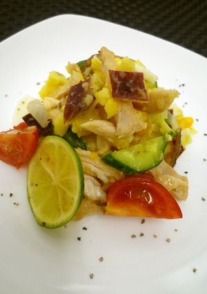鳴門金時と鶏むね肉のサラダ すだち風味-レシピのメイン写真
