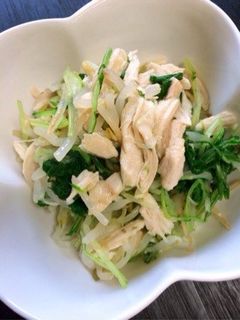 シャキッと美味〜♡ささみと水菜のおひたし-レシピのメイン写真