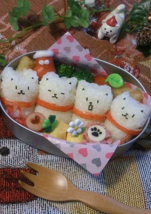 お父さん犬雪だるまのミニおにぎり♪-レシピのメイン写真