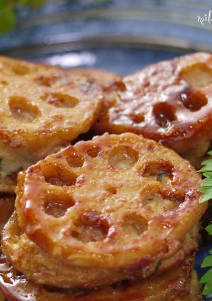 蓮根の挽肉挟み焼き～１ボールで簡単～甘辛-レシピのメイン写真