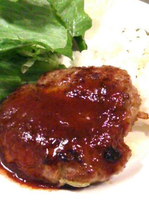 ♥彼ご飯♡卵不要の肉汁ハンバーグ-レシピのメイン写真