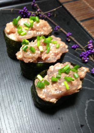 カワハギの肝和え♪軍艦巻き-レシピのメイン写真