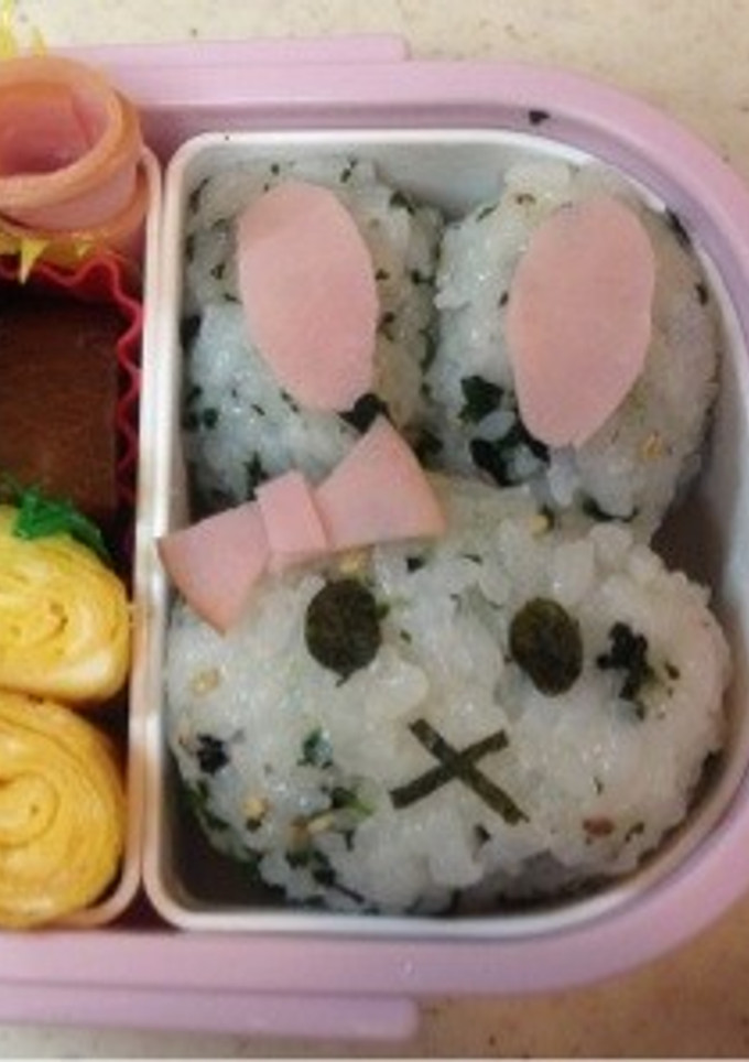 簡単♪＊ハムのうさぎちゃんおにぎり＊-レシピのメイン写真