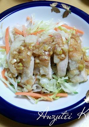 蒸し鶏のカリカリ香味だれ-レシピのメイン写真