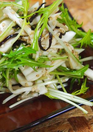 シャキ感水菜とかぶの塩昆布あえ-レシピのメイン写真