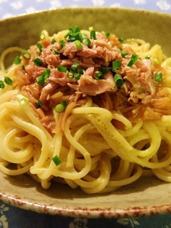 絶妙♪なめたけ&ツナの釜玉おろしパスタ-レシピのメイン写真