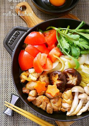 トマトdeジューシー♪うちの鶏すき焼き-レシピのメイン写真