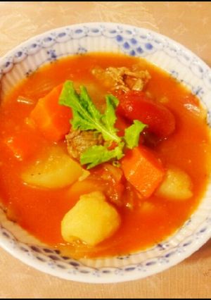 ひらひら牛でもご馳走に☆牛トマト煮込み-レシピのメイン写真