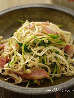 豆苗とえのきの炒め物-レシピのメイン写真