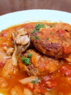 野菜がギュ!トマト煮込みハンバーグ-レシピのメイン写真