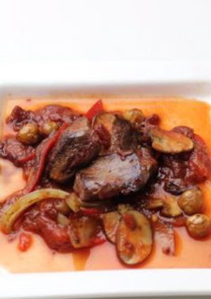 65.鹿すじ肉のカチャトラ風（トマト煮）-レシピのメイン写真