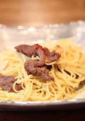 92.スネ肉のペペロンチーノパスタ-レシピのメイン写真