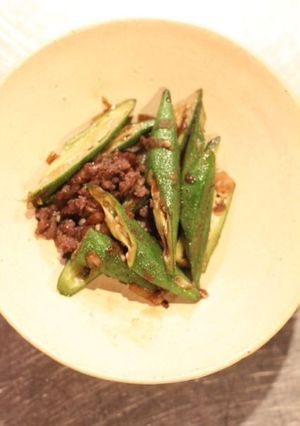 32.カリカリ鹿ミンチオクラのパン粉焼き-レシピのメイン写真