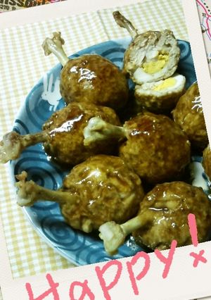 手羽元でアニメの骨付き肉・てりやき味-レシピのメイン写真