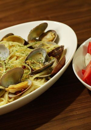 あさりのパスタでいただきます☆-レシピのメイン写真