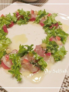 クリスマスに♬リースカルパッチョ-レシピのメイン写真
