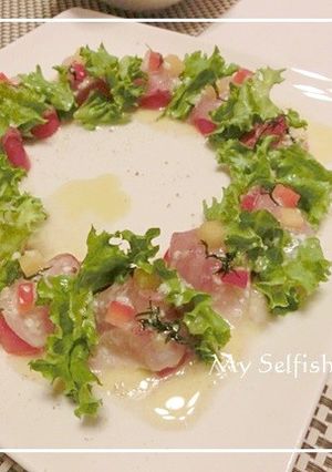 クリスマスに♬リースカルパッチョ-レシピのメイン写真